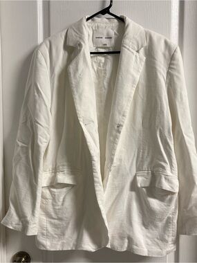SAMSOE Linen Lucy Cream Relaxed Tailored Blazer
